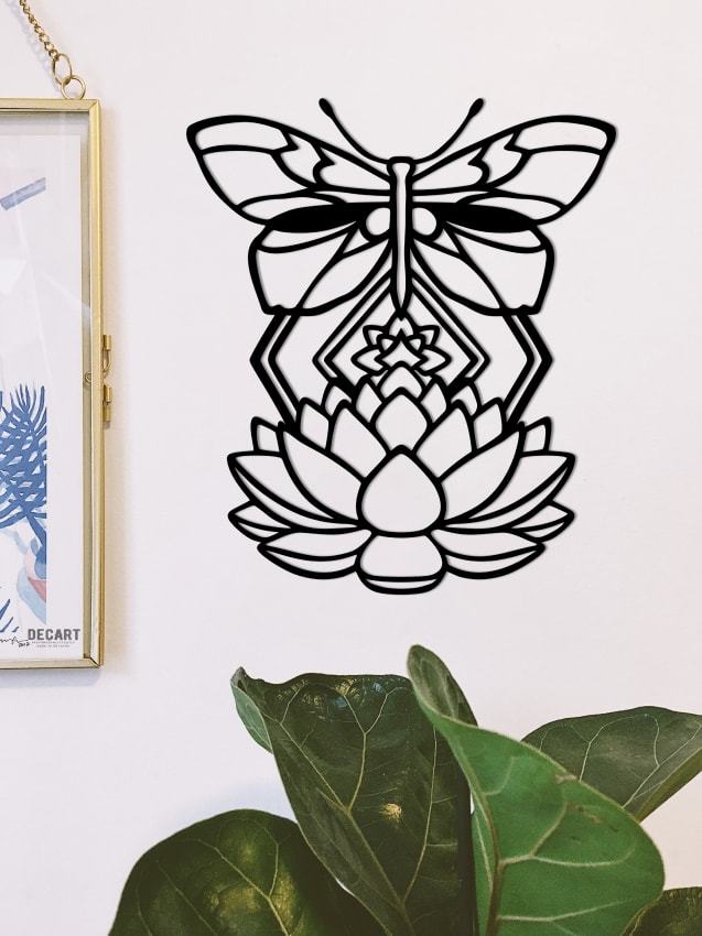 

Деревянная картина - панно Животные Lotus and butterfly 90х77 см