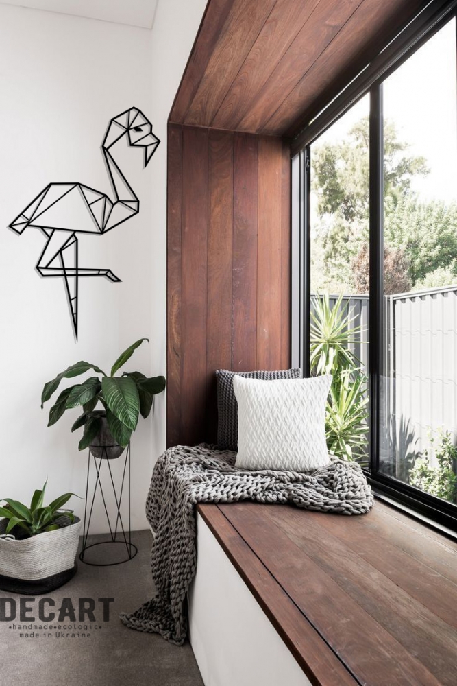 

Деревянная картина - панно Животные Geometric flamingo 70х50 см