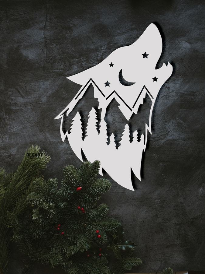 

Деревянная картина - панно Животные Forest Wolf 130х90 см