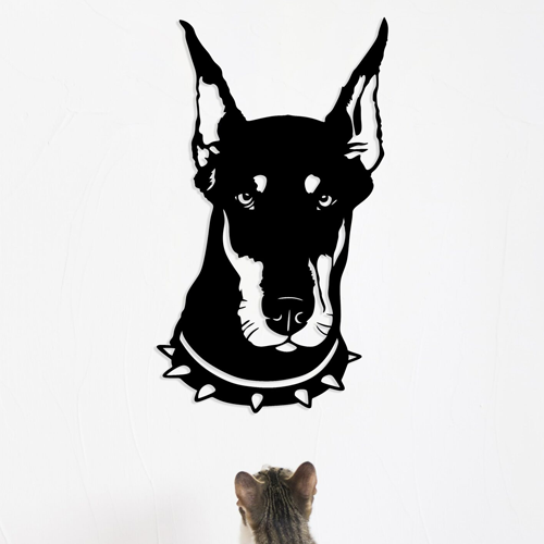 

Деревянная картина - панно Животные Doberman 120x72