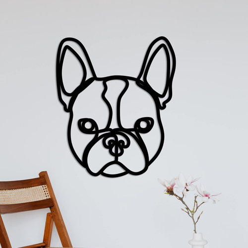 

Деревянная картина - панно Искусство линий Bulldog line 106x90 см