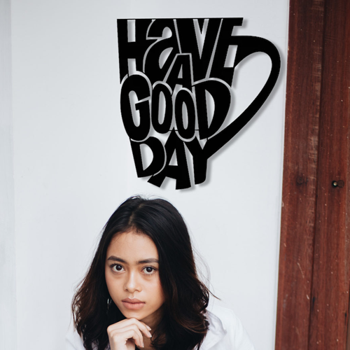 

Деревянная картина - панно Надписи Чашка Good Day 50х46 см