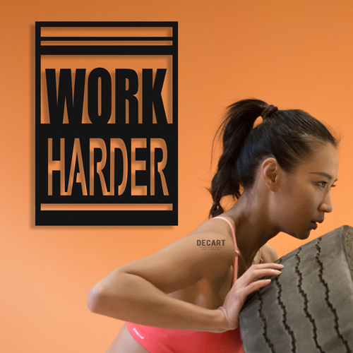 

Деревянная картина - панно Надписи Work Harder 50х35 см