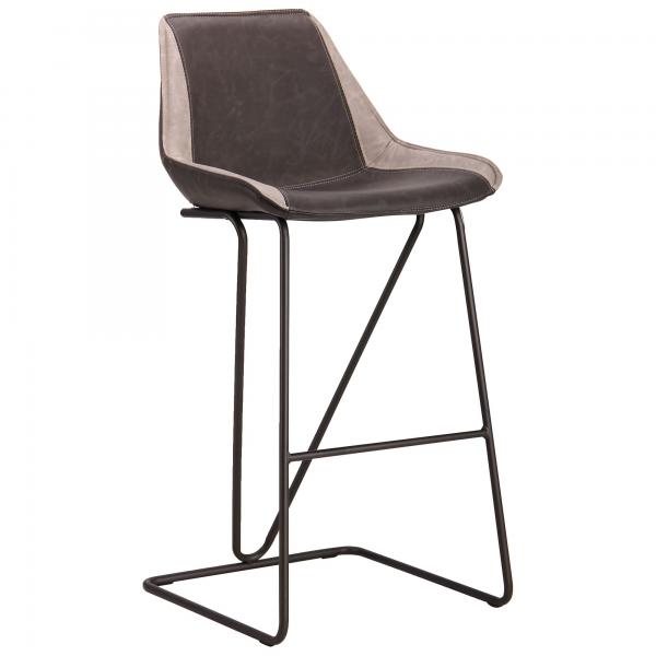 

Стул барный Custer cowboy сталь gunmetal Dark Gray/кожзаменитель Wax Нубук Light Gray AMF
