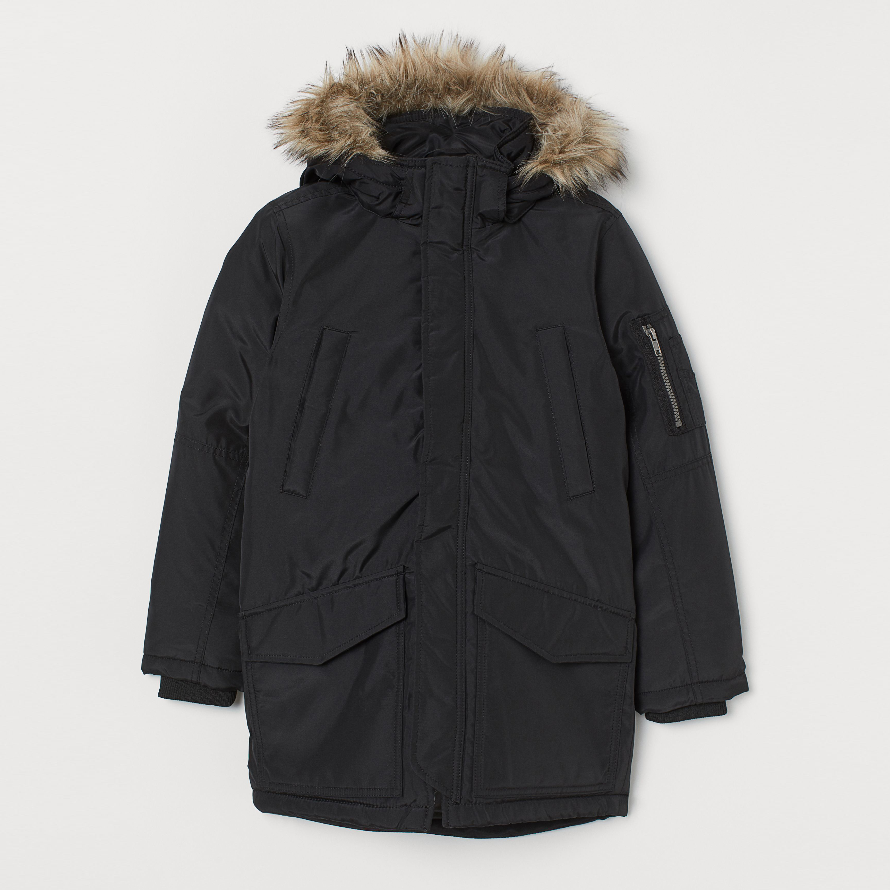 

Демисезонная парка H&M 7399390 134 см Черная