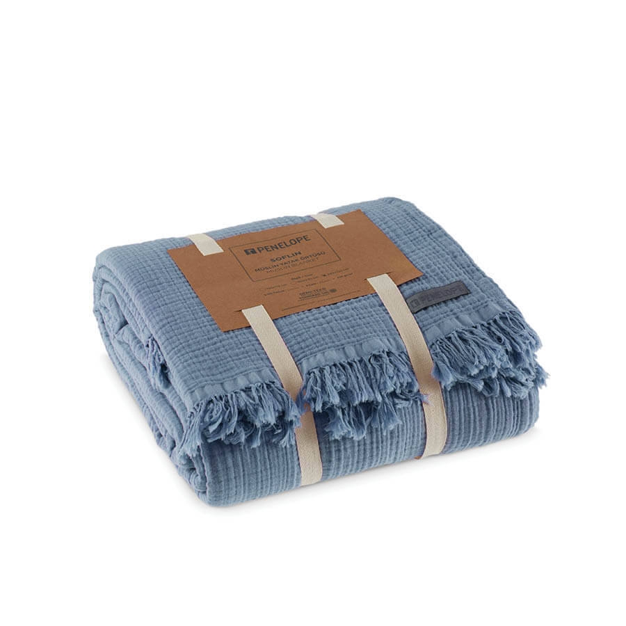 

Покрывало Soflin Muslin Penelope 220х240 см Голубой 000165822
