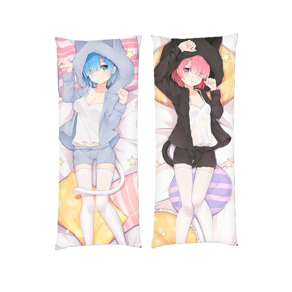 

Подушка Ram and Rem (Re:Zero) дакимакура двухсторонняя стандарт 50 х 150 см - MyTee