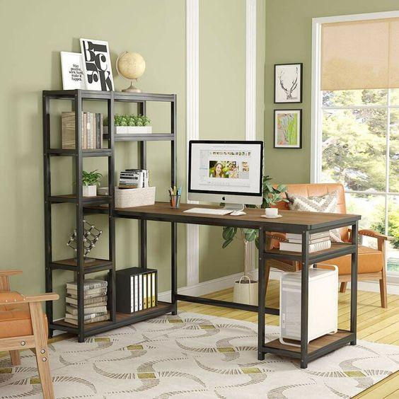 

Дизайнерский Письменный офисный стол с полками в стиле Лофт Loft Design RV710 ()
