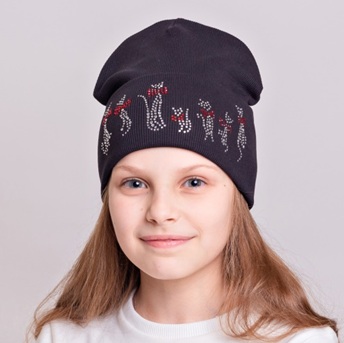 

Демисезонная шапочка для девочки Fashion Kids 59659 р52 50см темно-синий 59659