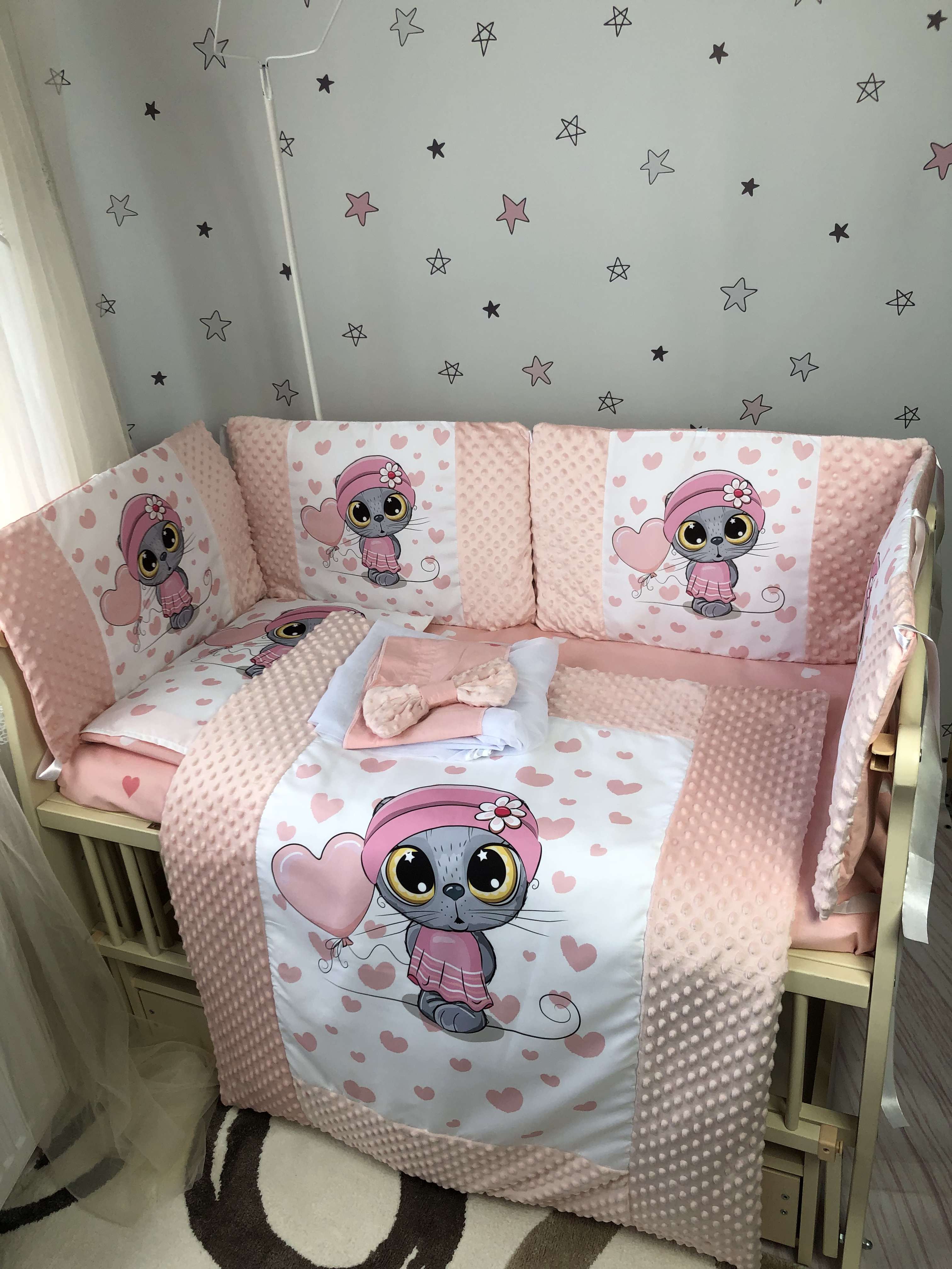 

Комплект постельного белья Baby Comfort Люкс Котенок розовый 7 элементов