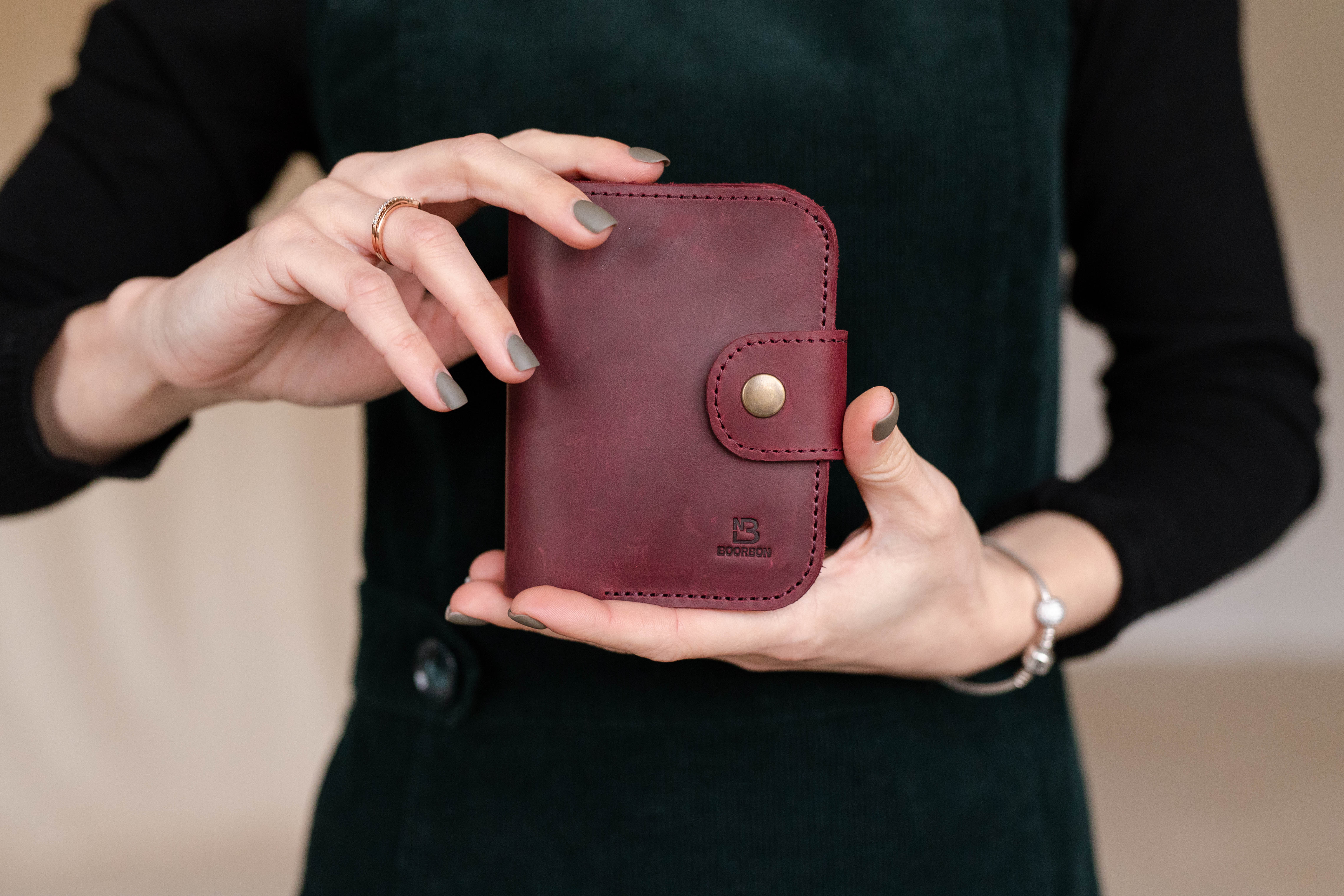 

Кошелек из натуральной кожи boorbon 103-BORDO-1 бордовый