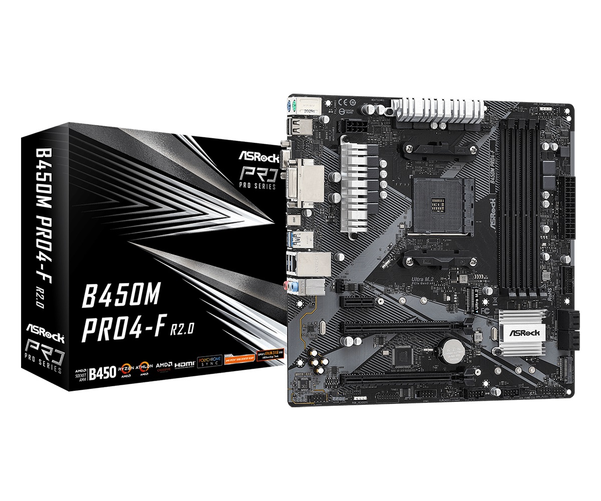 

Материнская плата ASRock B450M Pro4-F R2.0 Socket AM4