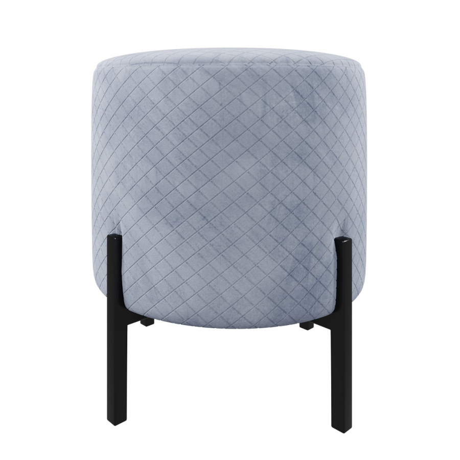 

Пуфик на металлических ножках Fenster Флинт 1 Чёрный/Велюр Серый