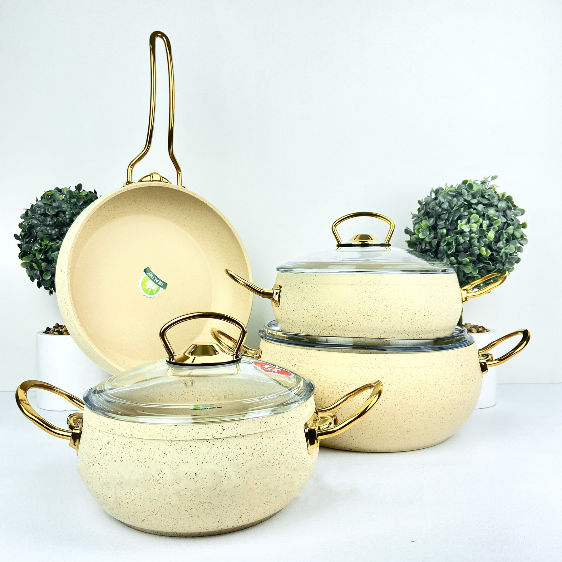 

Набор посуды 7 предметов Casa Royal Gold Beaty G-UKR2020 White