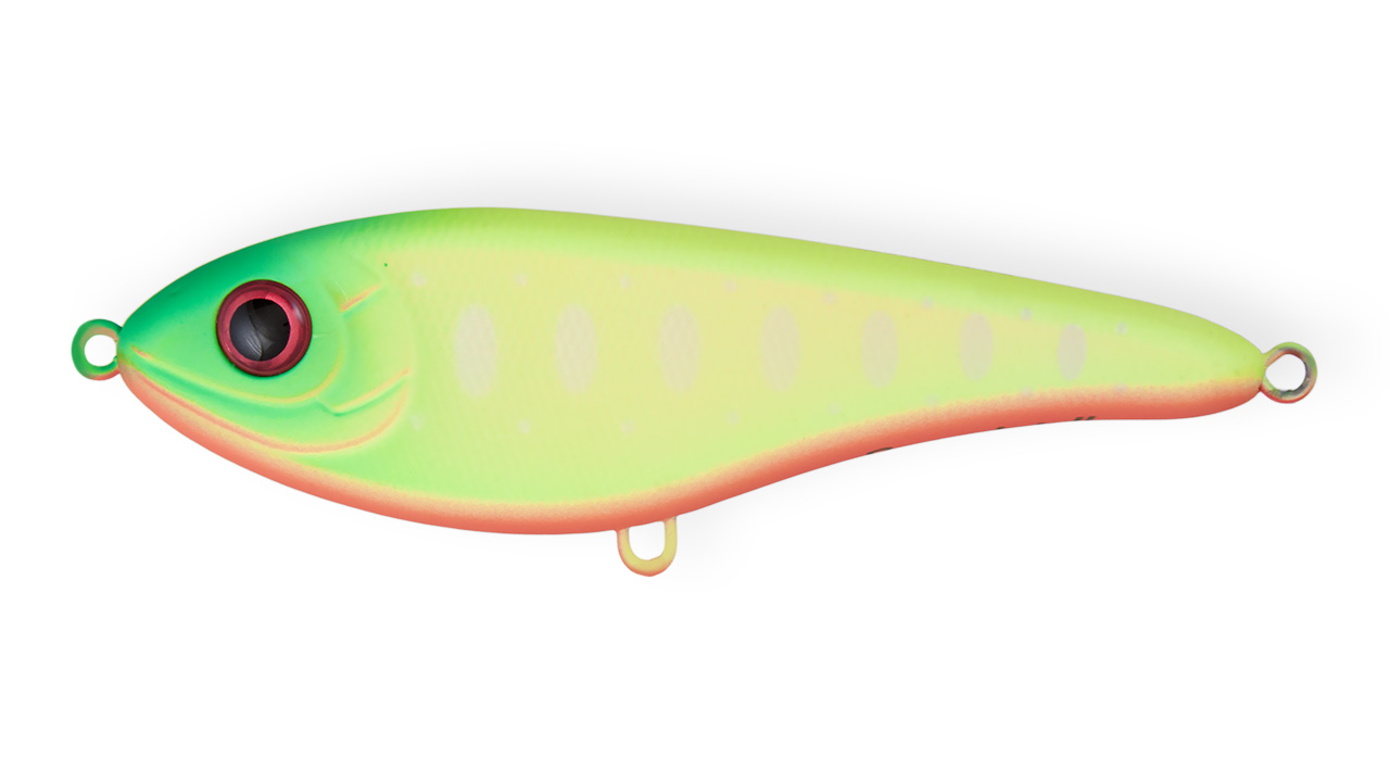 

Воблер Джеркбейт Strike Pro Buster Jerk II Shallow Runner, 120 мм, 37 гр, Загл. 0,3м.-2,0м., Медленно всплывающий, цвет: A178S Lemon Mat Tiger, (EG-049#A178S) (115868)