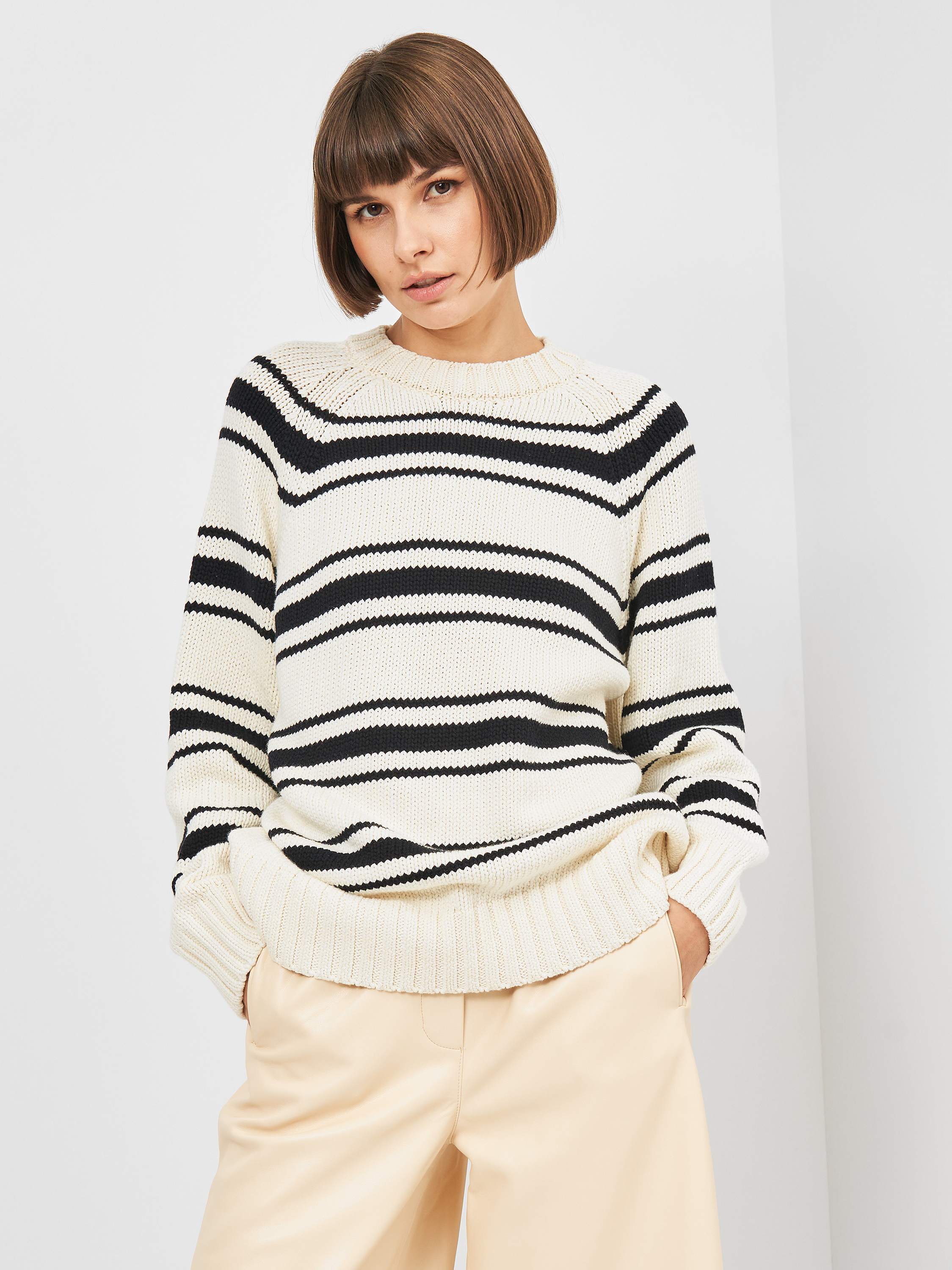 

Джемпер Zara 6771/020/712 M Молочный в полоску