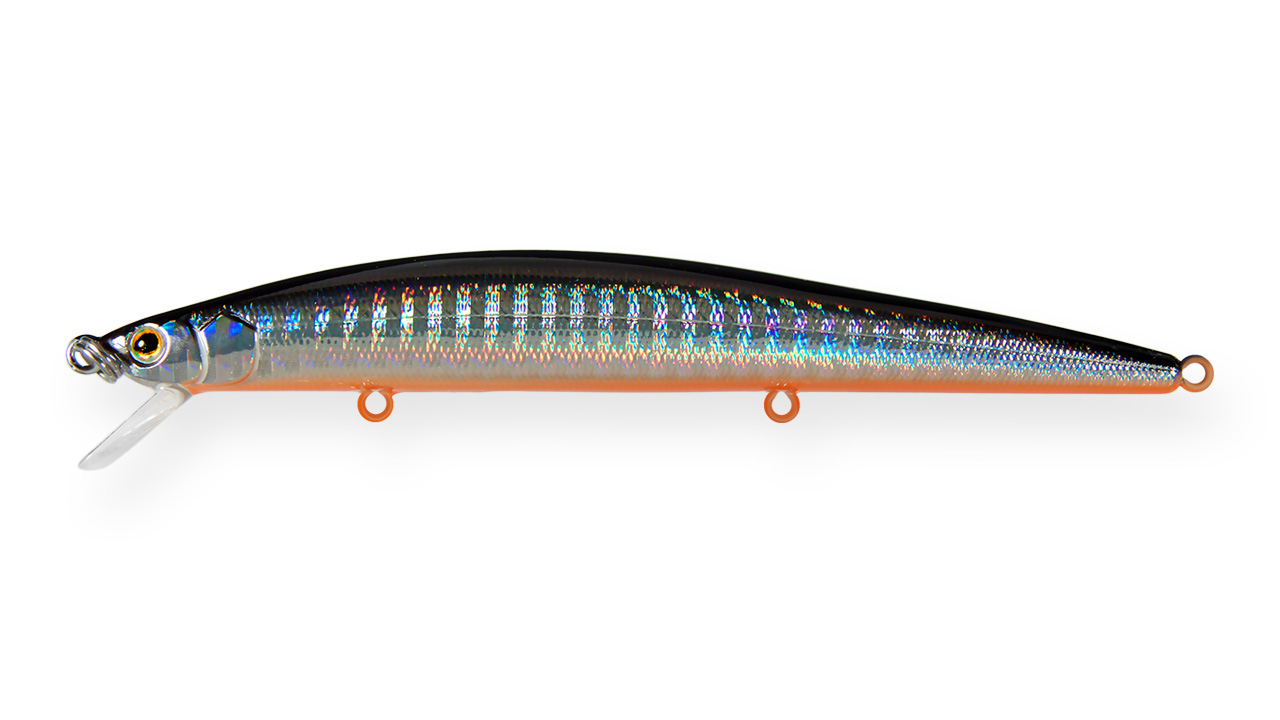 

Воблер Минноу Strike Pro Slingshot Minnow 120F, 120 мм, 12,6 гр, Загл. 0,5м.-1,5м., Плавающий, цвет: A70-713 Black Silver OB, (EG-145F#A70-713) (88303)