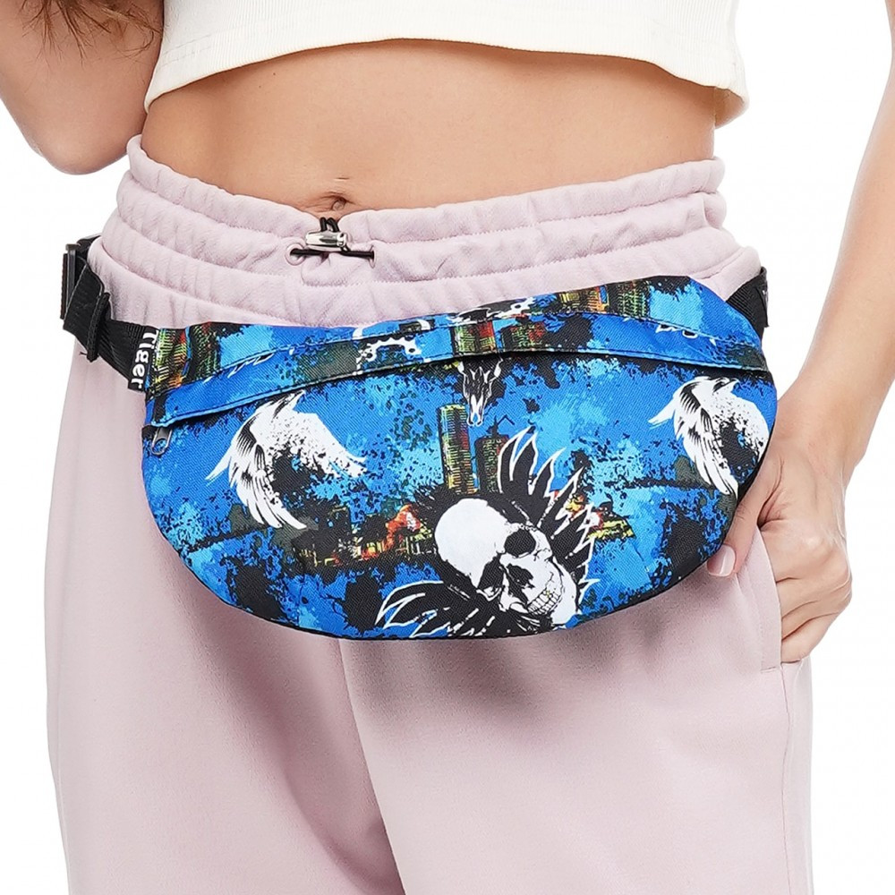 

Сумка на пояс (бананка) Tiger Melon Print Маями череп