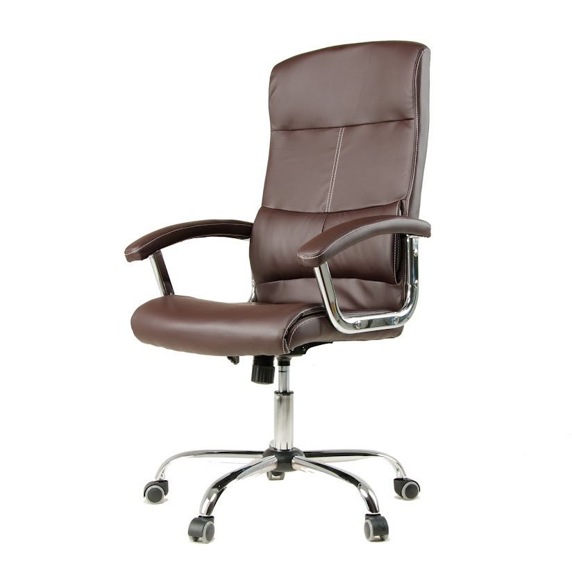 

Кресло для кабинета Alaska brown механизм Tilt, хромированная сталь/экокожа коричневый Goodwin
