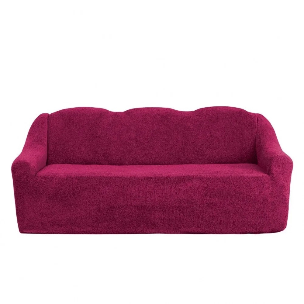 

Чехол плюшевый на трехместный диван Sofa soft Venera mch-002 Бордовый