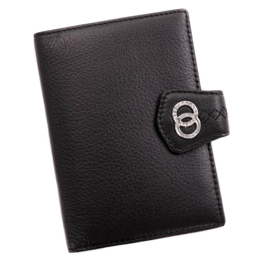

Обложка для автодокументов женская кожаная Eremette черная ( 49105 black)