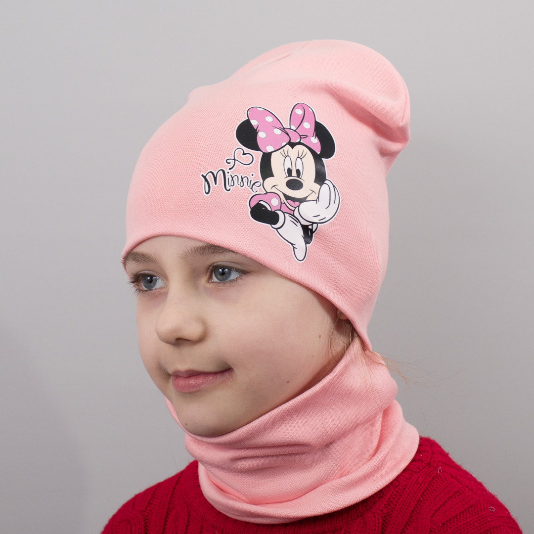 

Детская шапка с хомутом КАНТА Minnie 48-52 Розовый (OC-839)