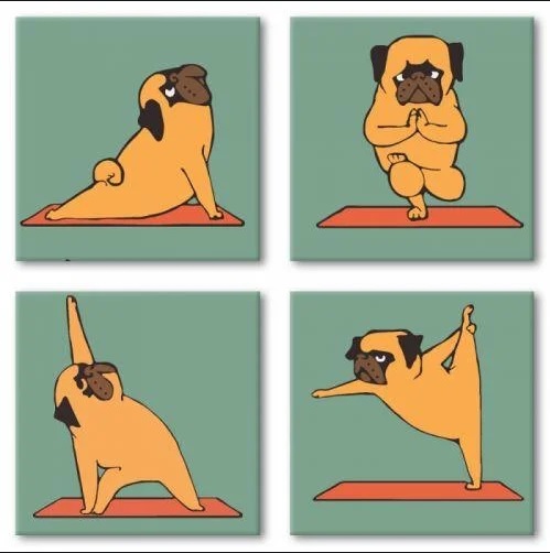 

Набор для розпису по номерам Поліптих "Yoga-dog"(4шт) 18х18см