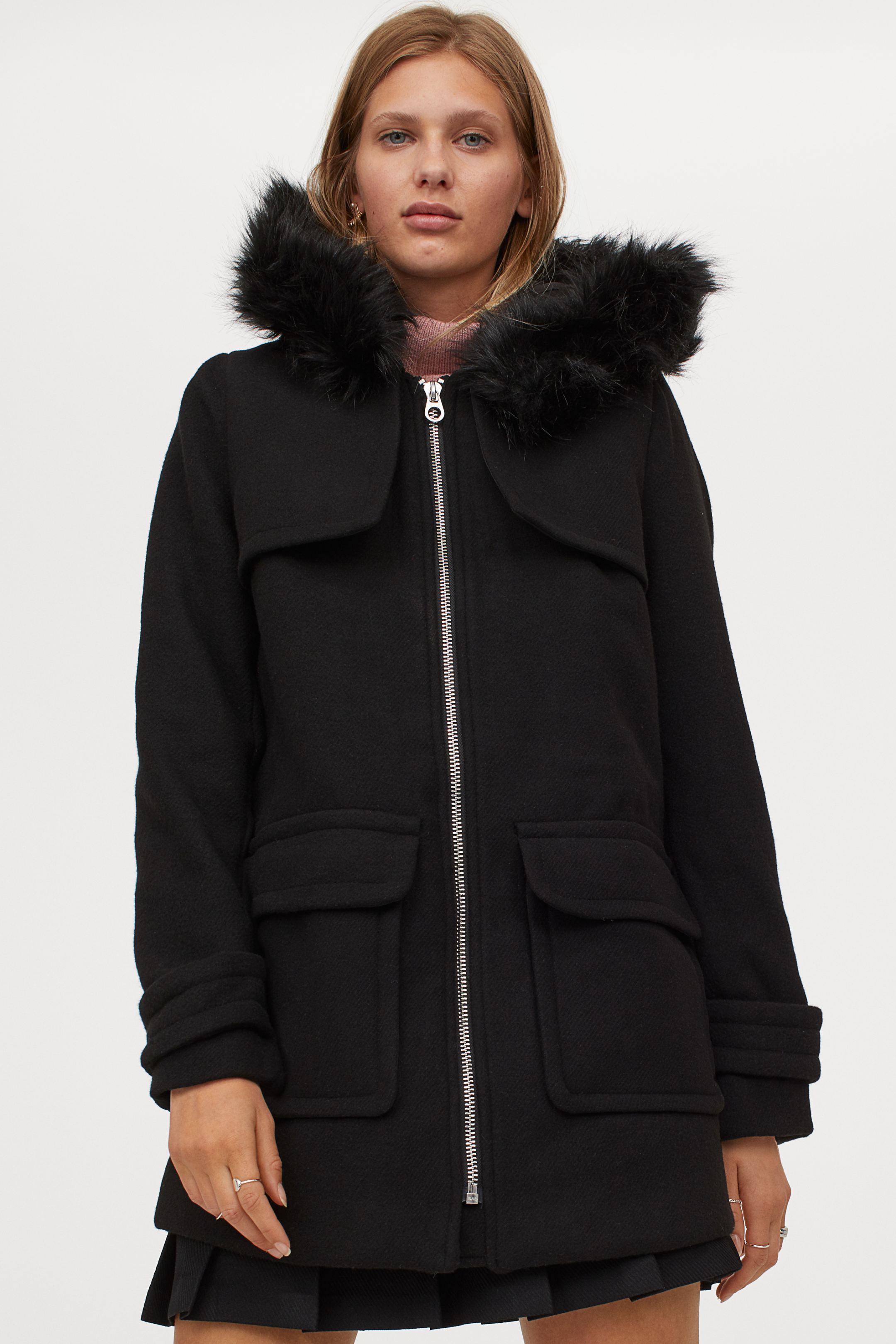 

Полупальто H&M  черный 7604580, Полупальто H&M 34 черный 7604580