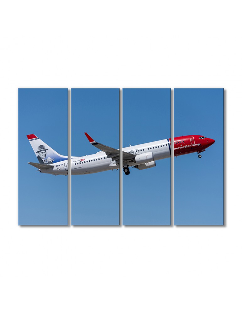 

Модульная картина Artel «Боинг 737 Норвежский» 4 модуля 60x90 см