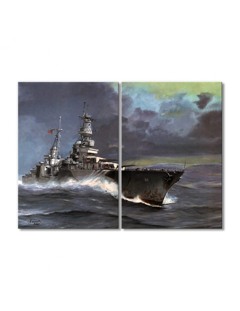 

Модульная картина Artel «Боевой корабль в шторм» 2 модуля 60x90 см