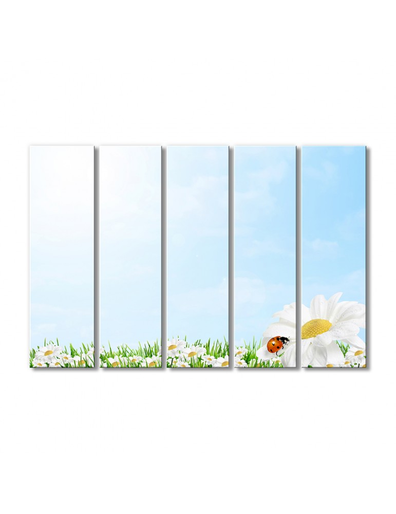 

Модульная картина Artel «Божья коровка на ромашке» 5 модулей 70x105 см