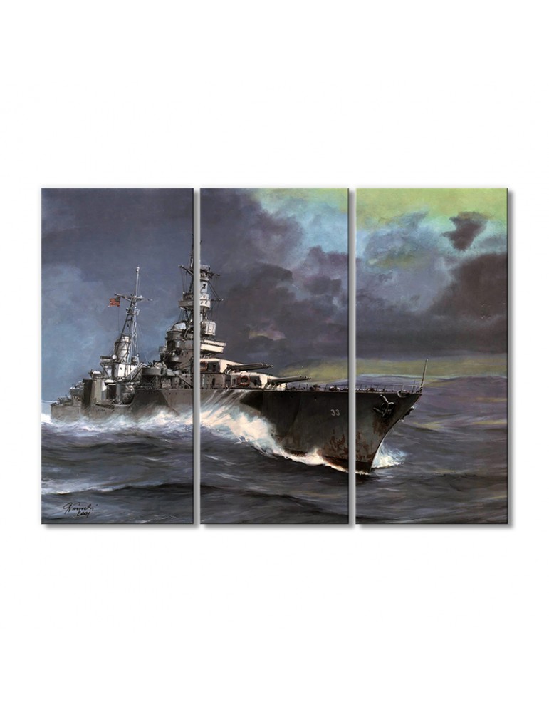 

Модульная картина Artel «Боевой корабль в шторм» 3 модуля 80x120 см