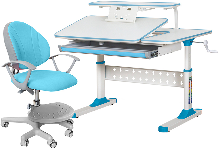 

Комплект Ergokids стол TH-320 Blue + кресло Evo-kids Mio-KBL (TH-320 W/BL + Y-407 KBL)