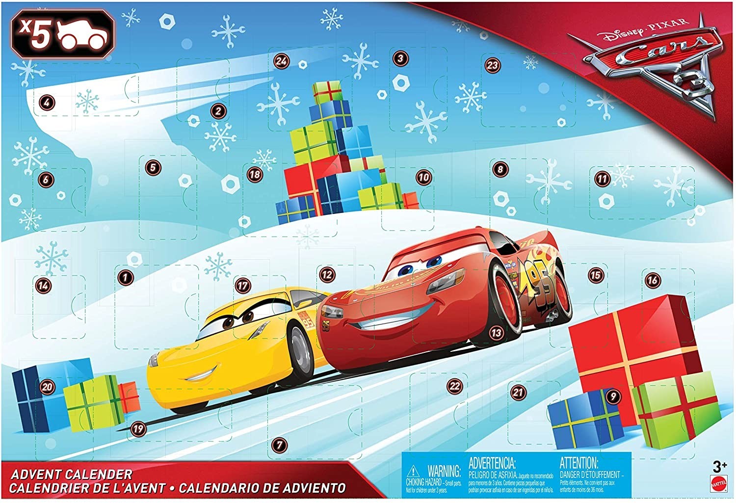 

Адвент календарь Дисней Тачки 3 Mattel Disney and Pixar Cars Minis Advent Calendar (FGV14)