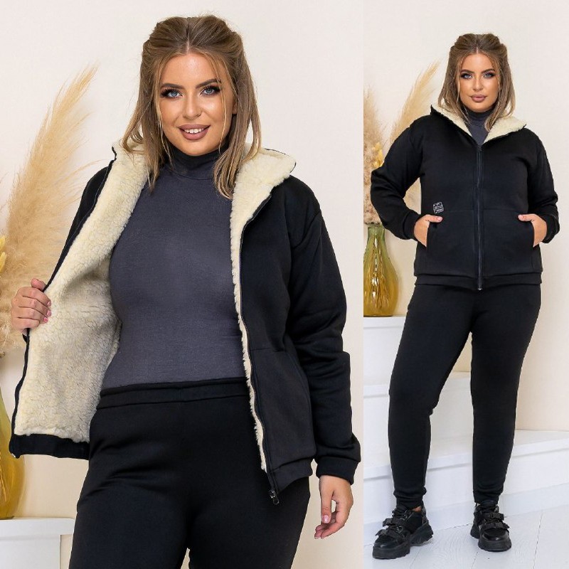 

Спортивный костюм с начесом и на меху 2XL-3XL (-) чёрный, Спортивный костюм с начесом и на меху 2XL-3XL (54-58) чёрный
