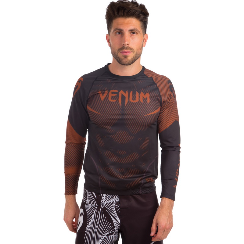 

Рашгард с длинным рукавом Venum NOGI 2.0 CO-8136 (PL, эластан, р-р XXL 50-52 , черный-коричневый)