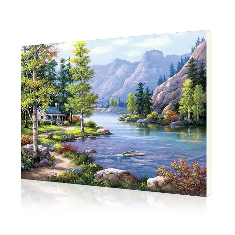 

Картина по номерам Lesko DIY E769 "Хижина в лесу" 40х50 см