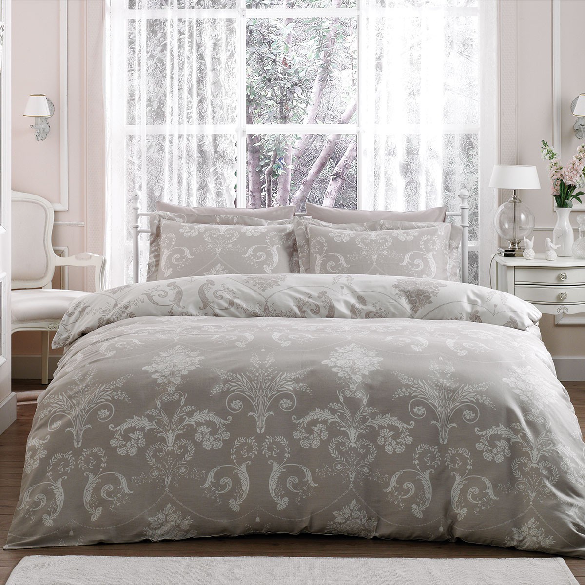 

Постельное белье Tivolyo Home Делюкс сатин семейный Arredo bej Цвет- беж