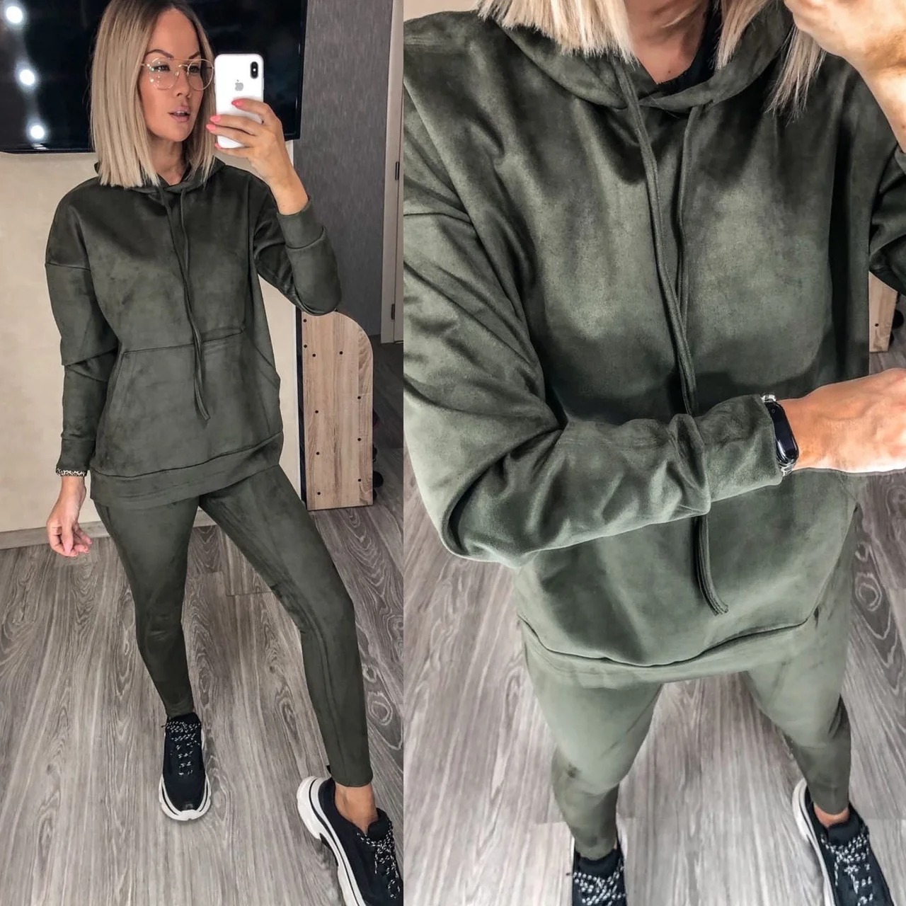 

Fashions Костюм спортивныи замшевыи Элис Fashions 42-44 хаки (274-ол)