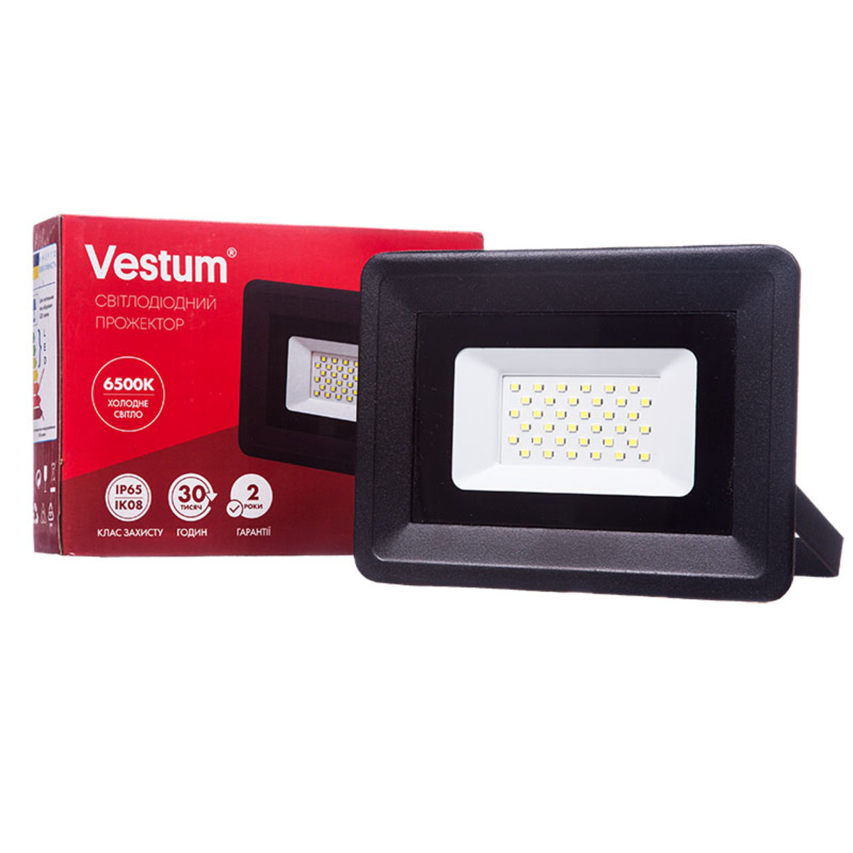 

Светодиодный прожектор LED Vestum 30W 2600Лм 6500K 185-265V IP65 1-VS-3003