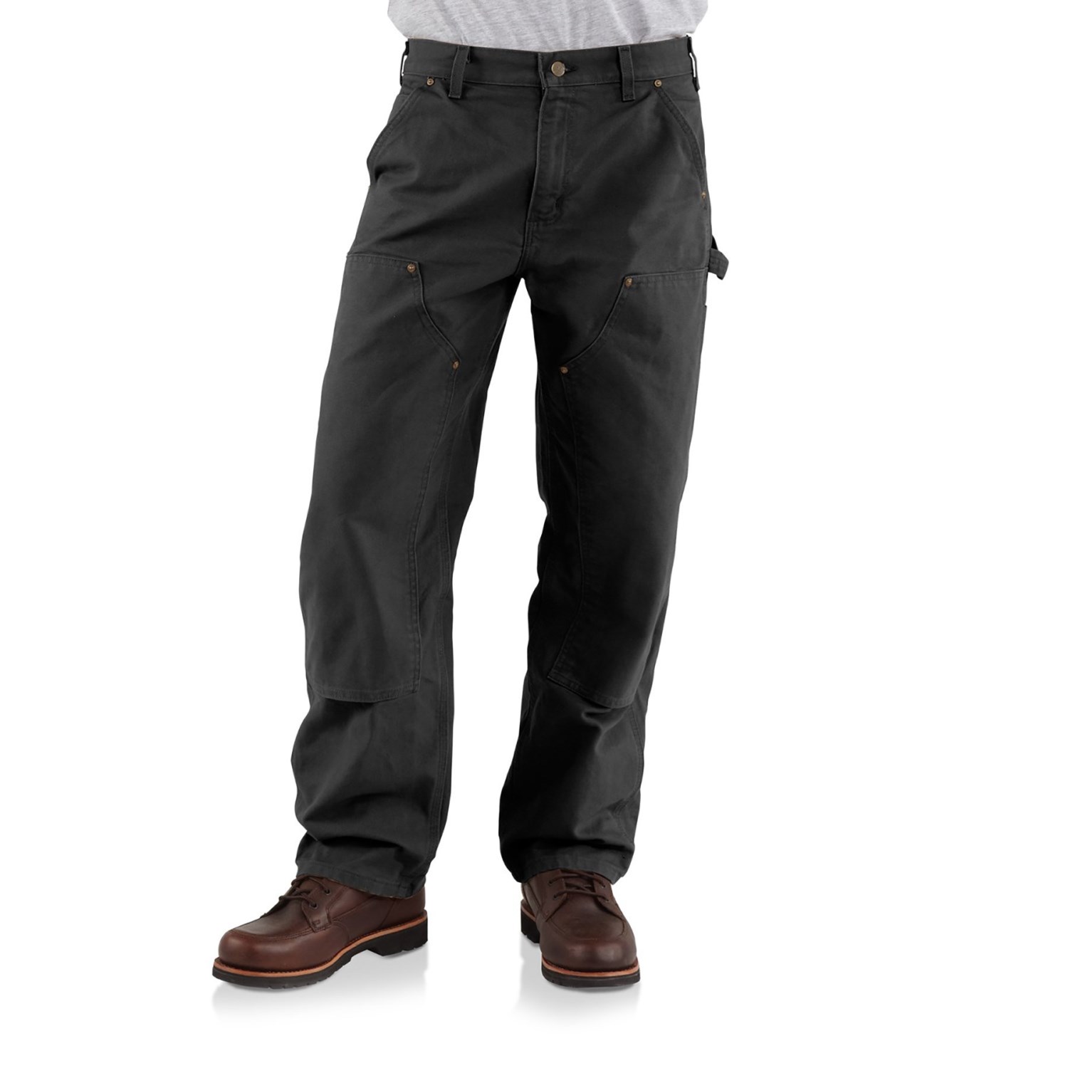 

Брюки Carhartt B136 Washed Duck Double-Front Work Dungarees - Factory Seconds Black, 44W 32L