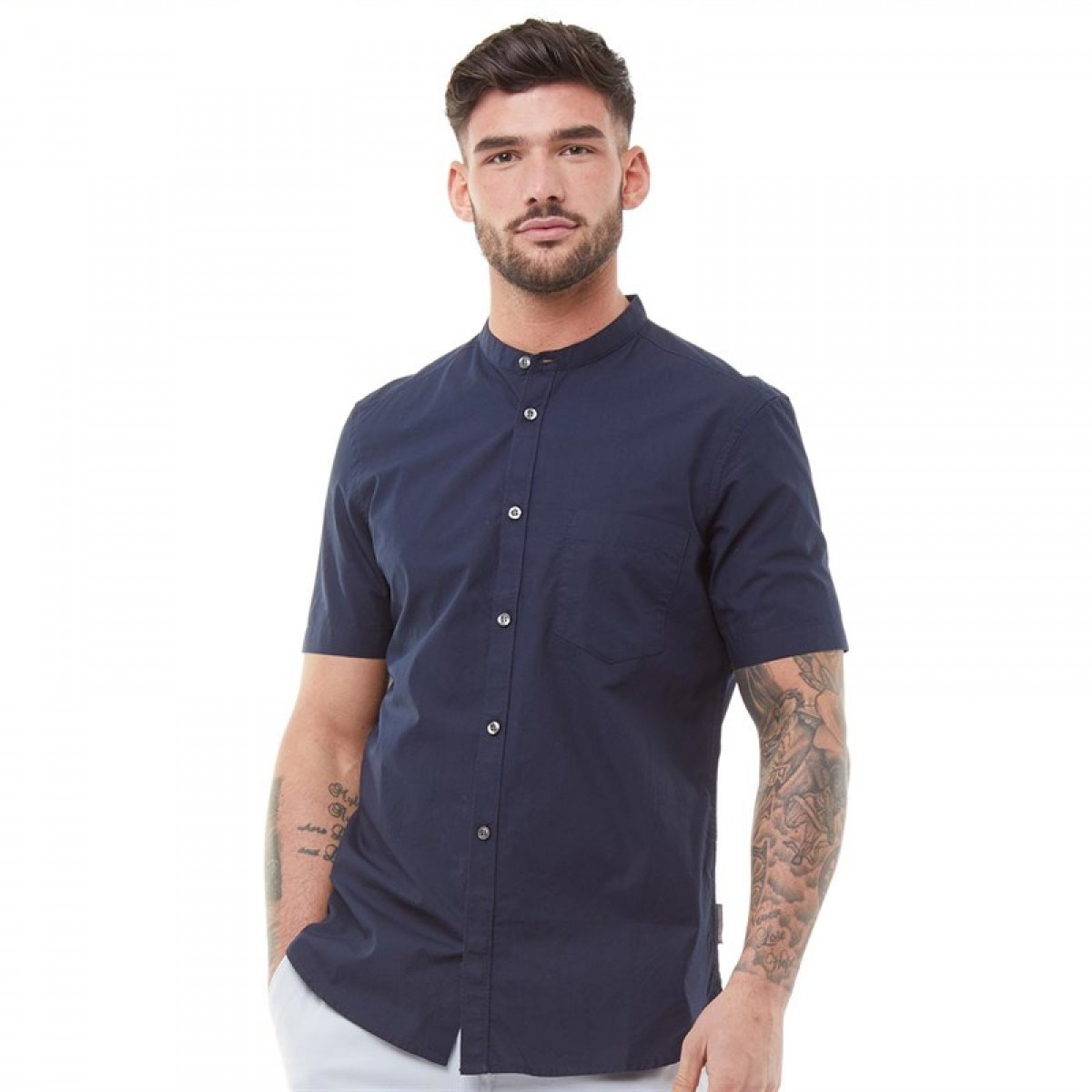 

Рубашка French Connection Plain Logo Short Sleeve Shirt Marine/Gunmetal Navy, S (44)