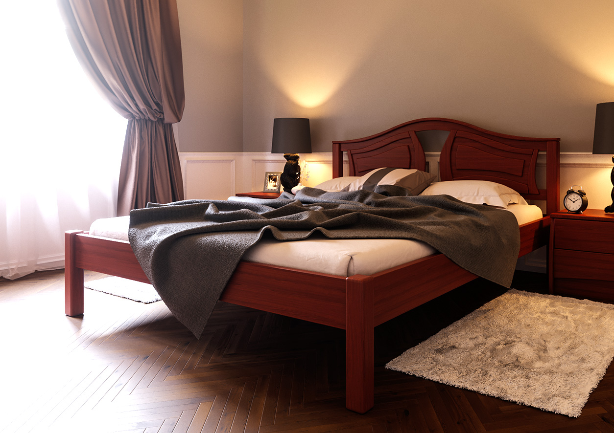 

Кровать Италия ЧДК 140х200 лак Яблоня