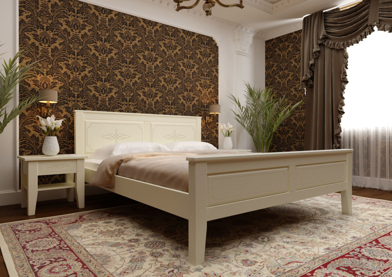 

Кровать Майя ЧДК 140х200 эмаль Слоновая кость