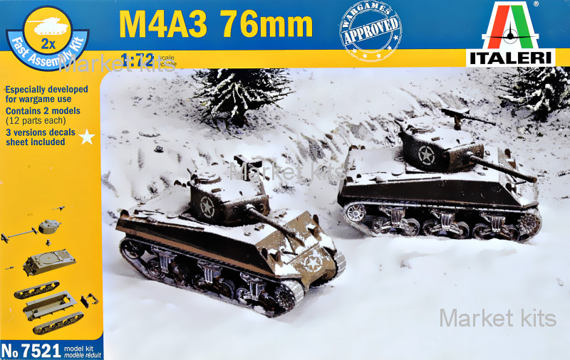 

Танк M4A3 "Шерман" (два набора в коробке) 1:72 ITALERI (IT7521)