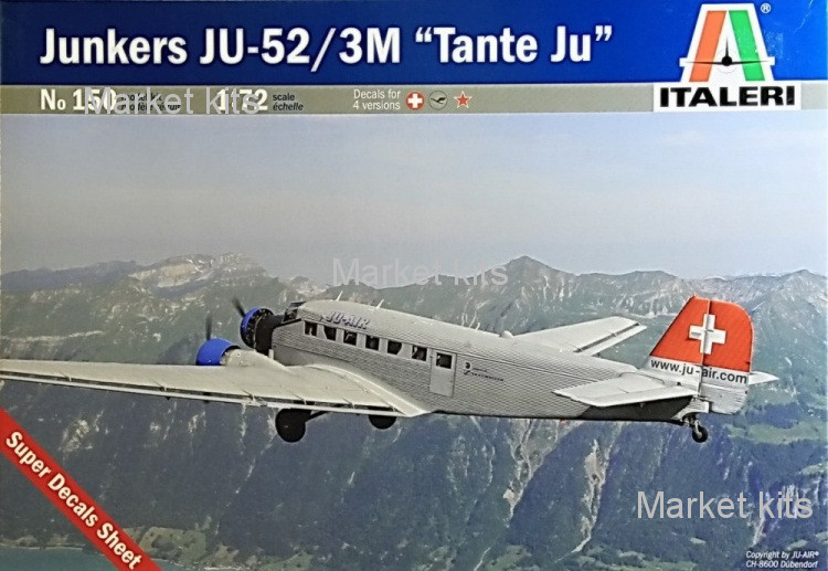 

Пассажирский самолет Ju-52/3M "Tante Ju" 1:72 ITALERI (IT0150)