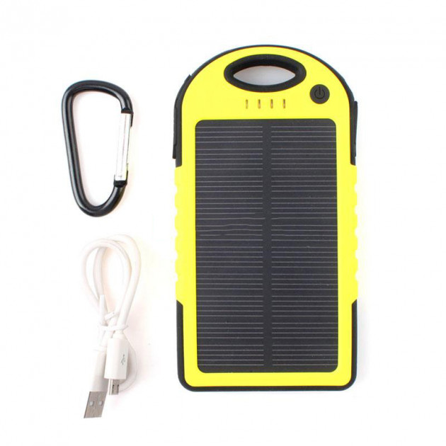 

Внешний аккумулятор Power Bank Solar 45000 mah + LED (фонарь+ USB кабель), желтый