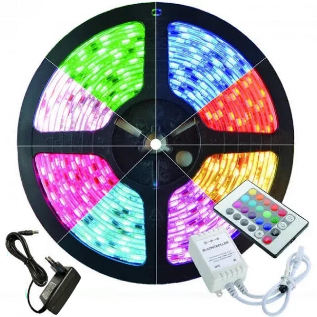 

Светодиодная лента RGB 5м с контроллером и блоком питания