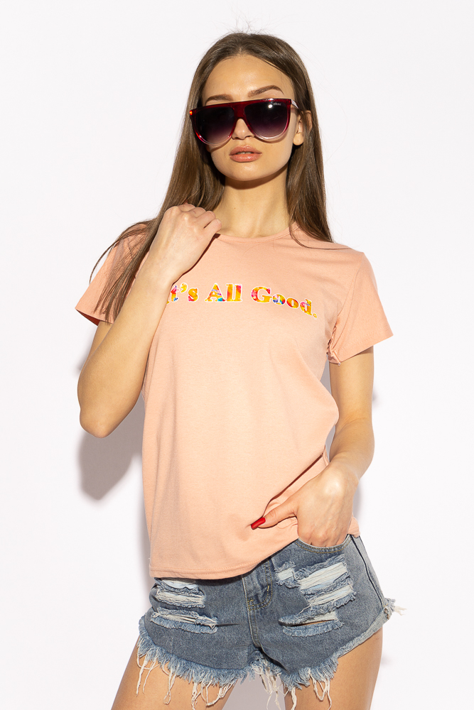

Футболка женская It's all good 85F407 (Персиковый) M