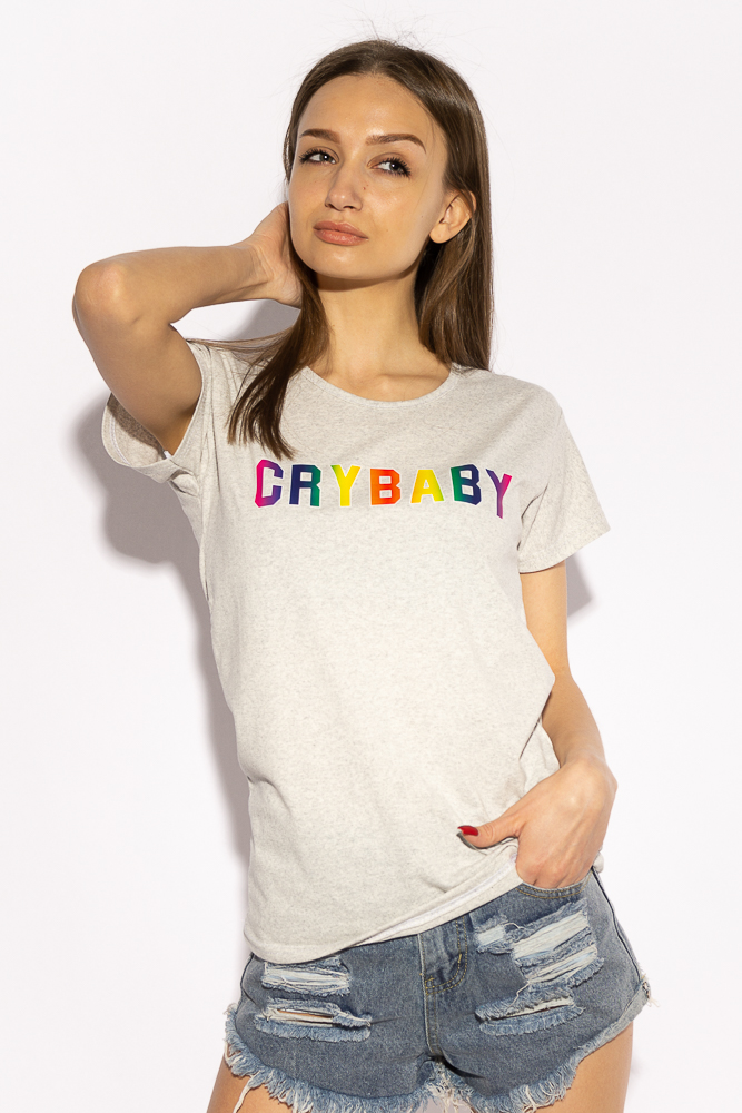 

Футболка женская Crybaby 85F420 (Серый меланж) M
